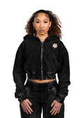 Black Acid Crop Hoodie