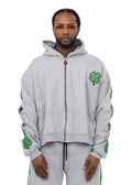 Clover Pocket Oversized Crop Hoodie