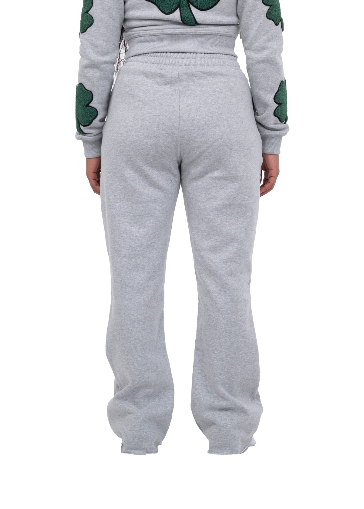 Gray Clover Flare Sweatpants