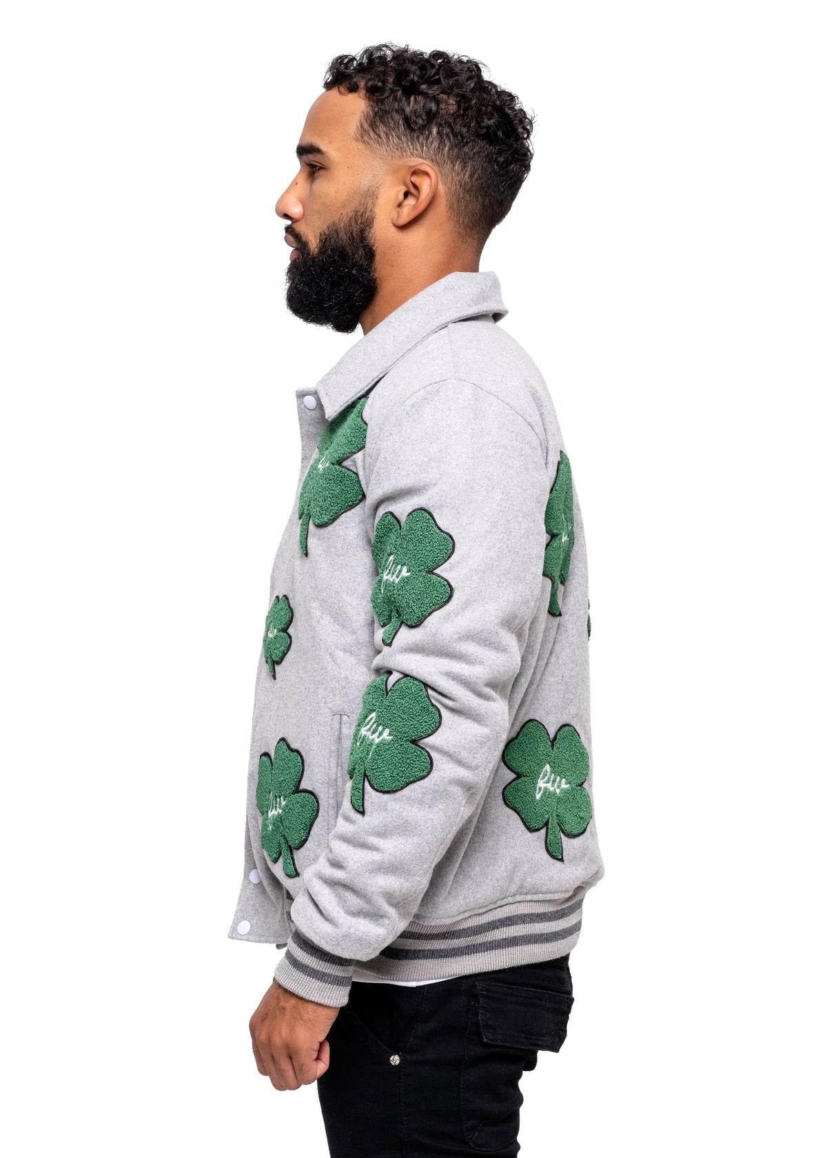 Clover Patch Wool Varsity Jacket