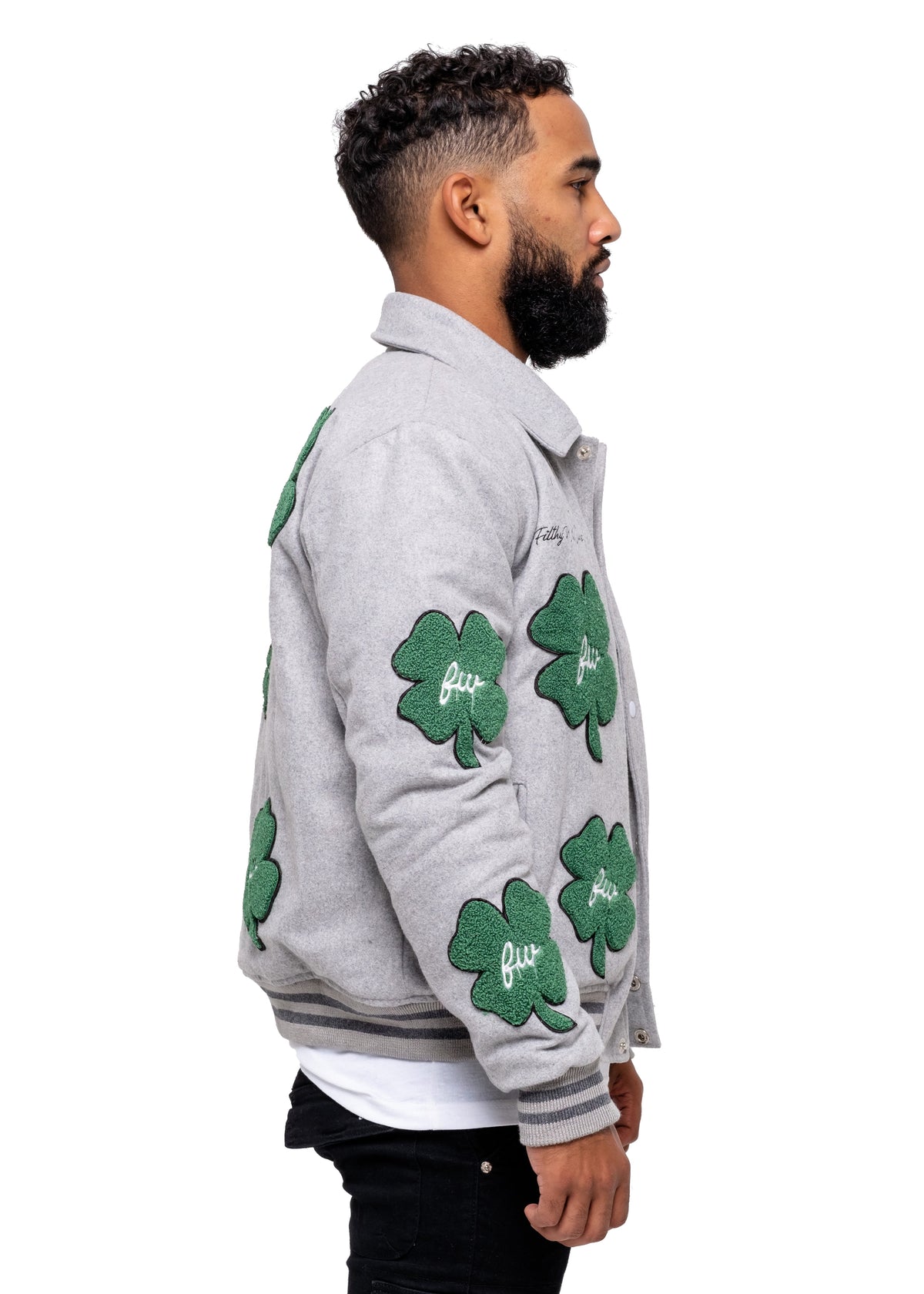Clover Patch Wool Varsity Jacket