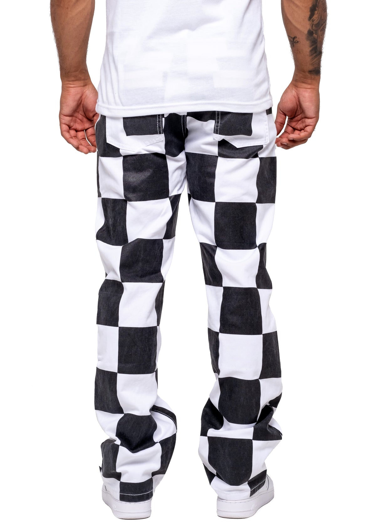 Checkerboard Denim Pants