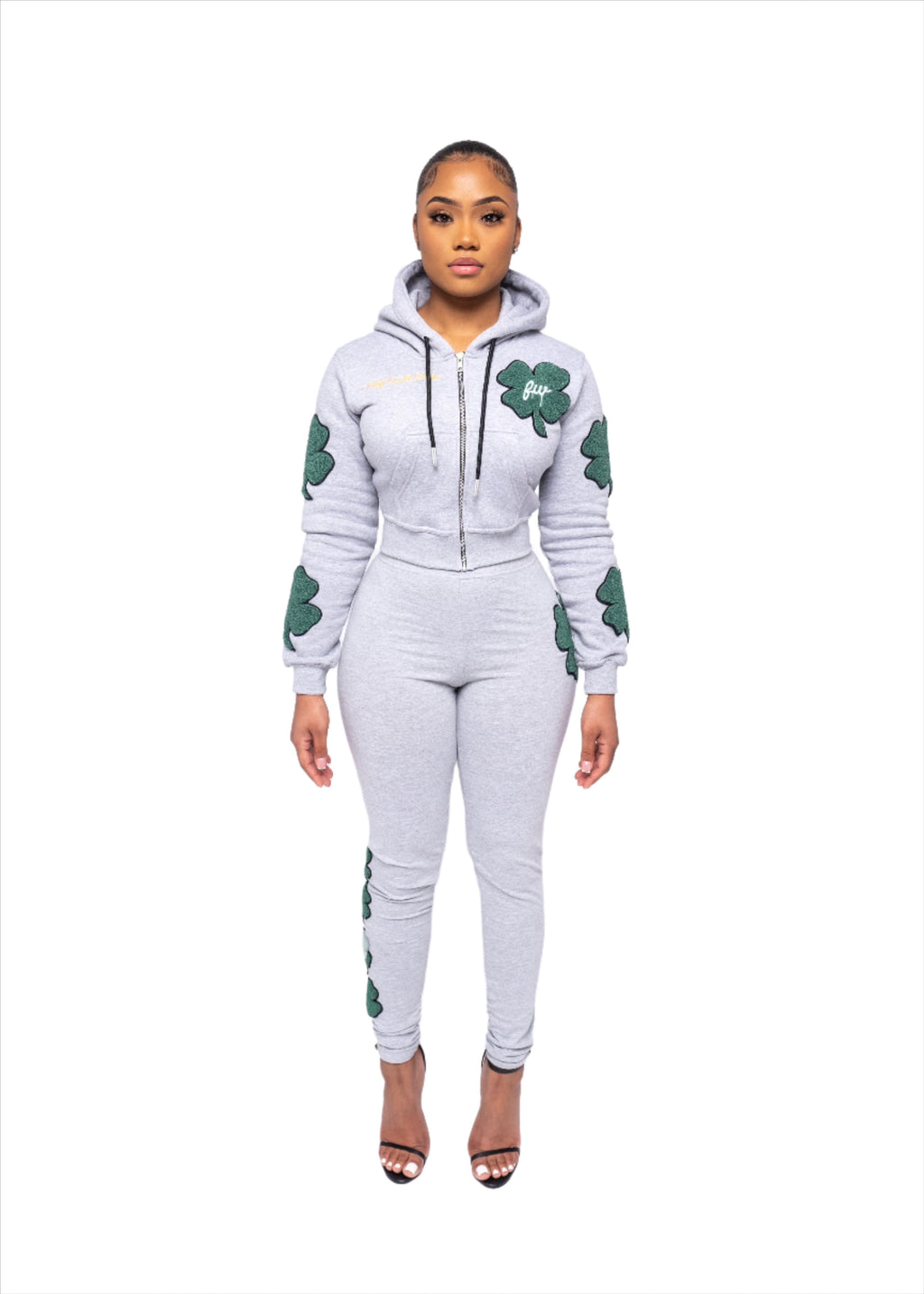 Gray Clover Patch Hoodie V2