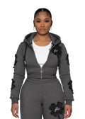 Stitched Clover Cropped Hoodie