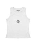 White Tank Top Diamond Clover